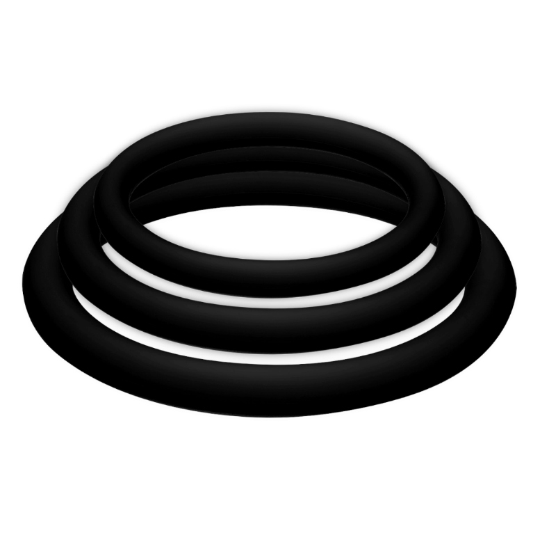 JOYDIVISION POTENZDUO - CONJUNTO PLUS DE 3 ANÉIS PRETOS - P, M, G