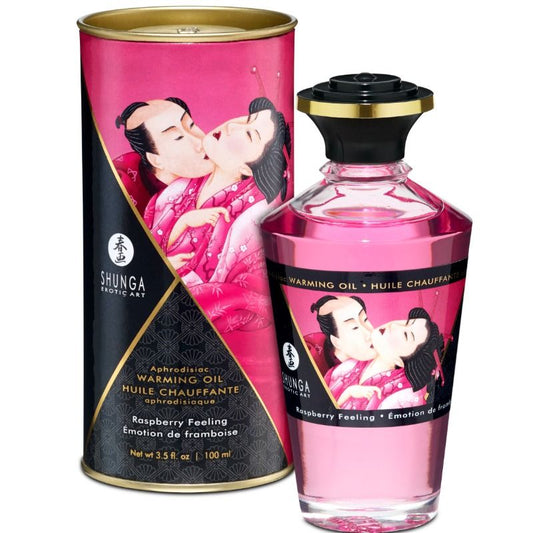 SHUNGA - ÓLEO DE MASSAGEM COM EFEITO TÉRMICO SABOR INTENSO DE FRAMBOESA 100 ML