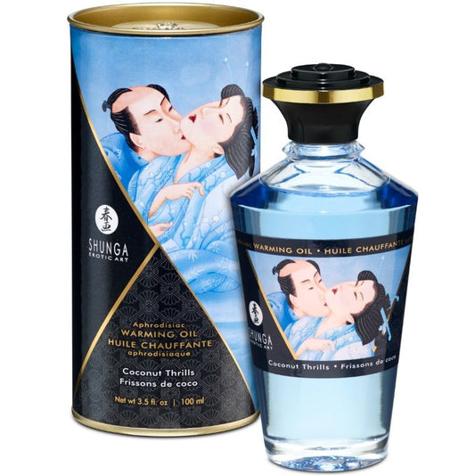 SHUNGA - ÓLEO DE MASSAGEM COM EFEITO CALOR E SABOR DE COCO 100 ML