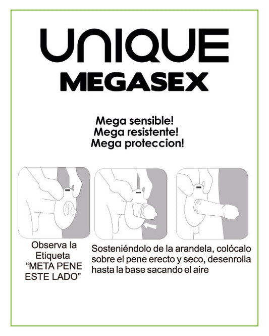 UNIQ - MEGASEX PRESERVATIVOS SEM LÁTEX 3 UNIDADES