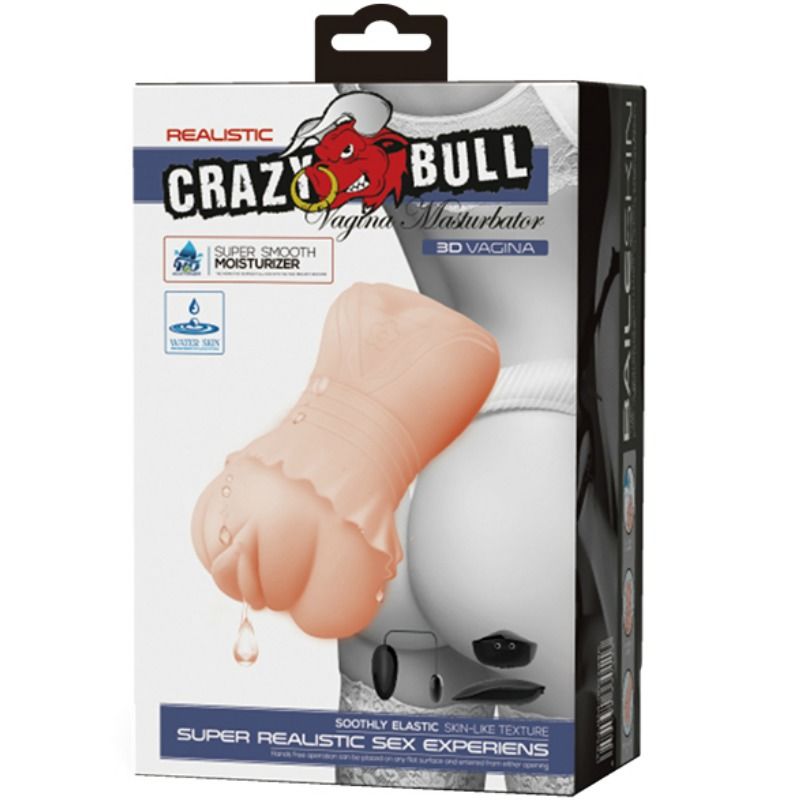 CRAZY BULL - MASTURBADOR DE VAGINA WATERSKIN COM BALAS VIBRATÓRIAS