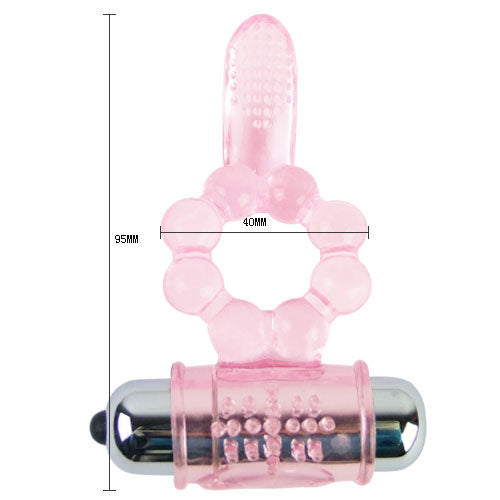 BAILE - SILICONE RING 10 RHYTHMS OF TONGUE WITH PINK VIBRATION