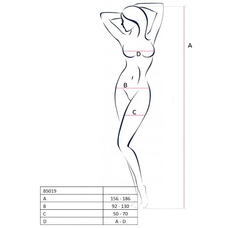 PASSION - MULHER BS019 BODYSTOCKING PRETO TAMANHO ÚNICO