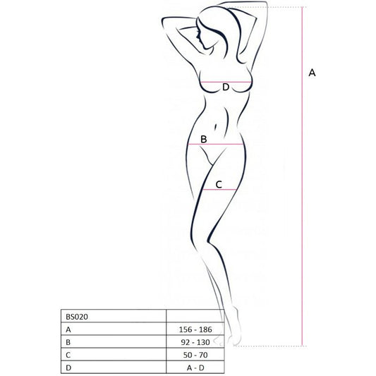 PASSION - MULHER BS020 BODYSTOCKING BRANCO TAMANHO ÚNICO