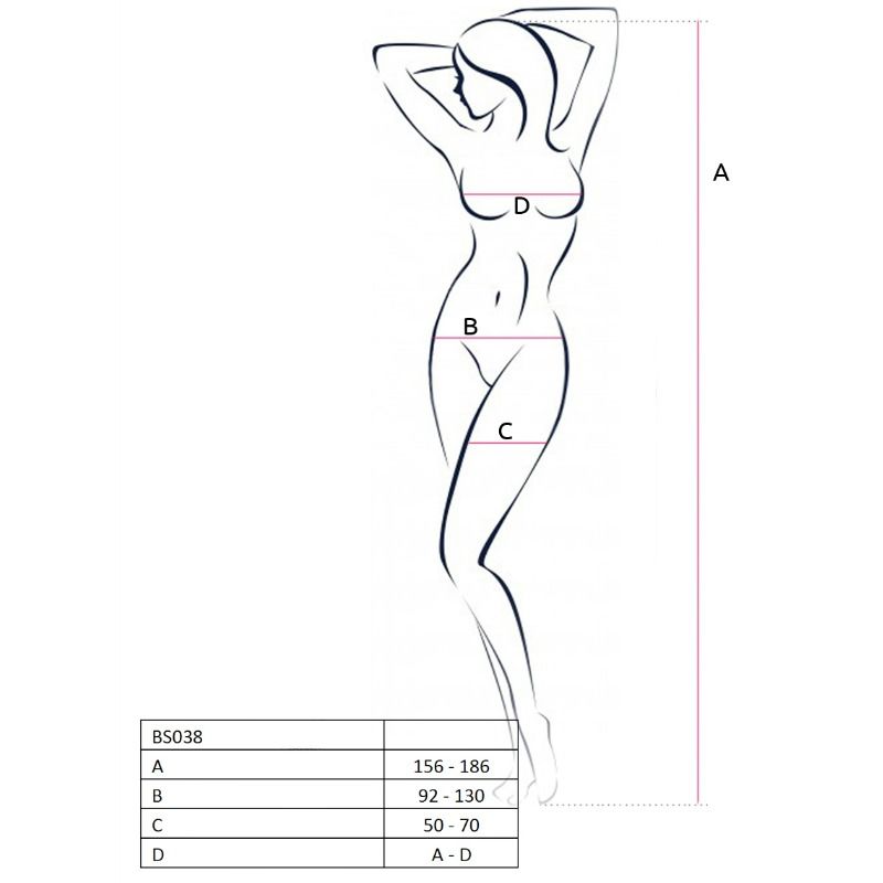 PAIXÃO - MULHER BS038 BODYSTOCKING BRANCO TAMANHO ÚNICO