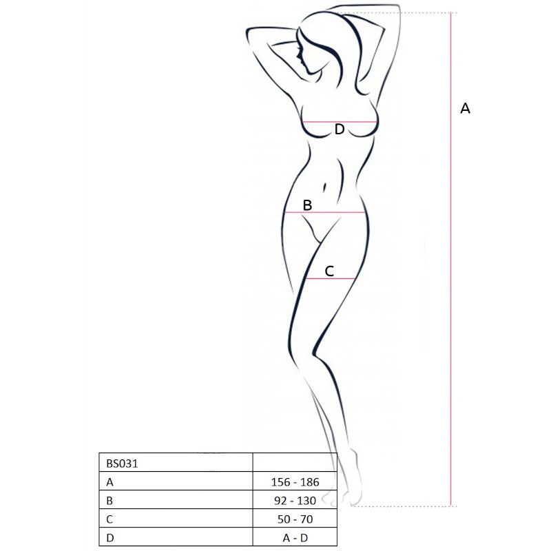PAIXÃO - MULHER BS031 BODYSTOCKING BRANCO TAMANHO ÚNICO