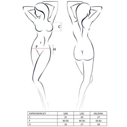 PAIXÃO - CONJUNTO DE EXPRESSÃO FEMININA TAMANHO P/M FETICHE