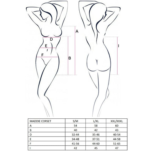 PAIXÃO - MULHER MADDIE CORSET NEGRO TALLA L/XL