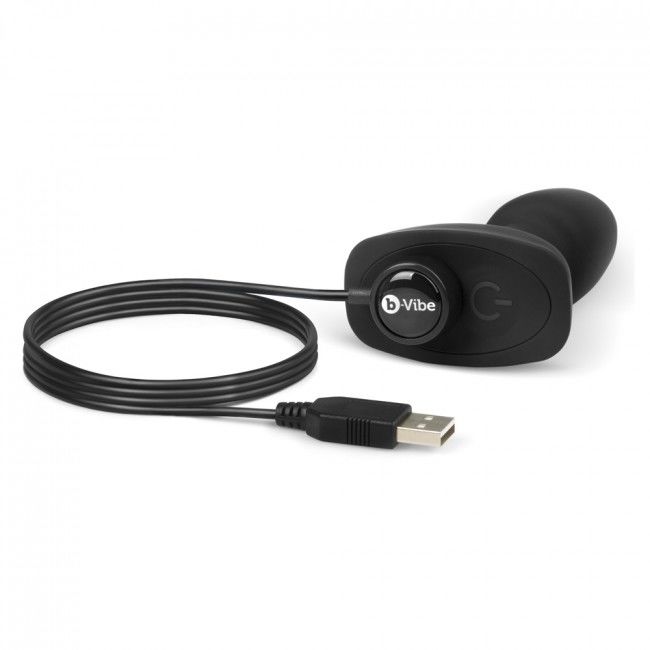 B-VIBE - PLUG ANAL COM CONTROLE REMOTO RIMMING PEQUENO PRETO