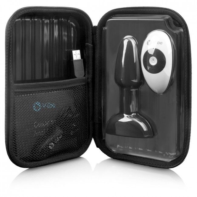 B-VIBE - PLUG ANAL COM CONTROLE REMOTO RIMMING PEQUENO PRETO