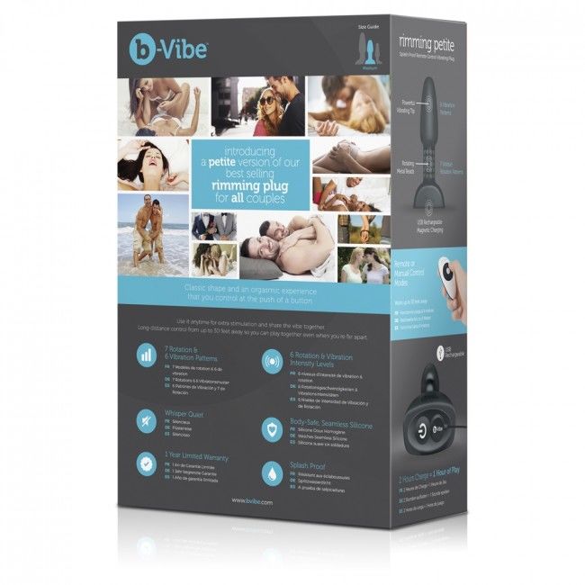 B-VIBE - PLUG ANAL COM CONTROLE REMOTO RIMMING PEQUENO PRETO