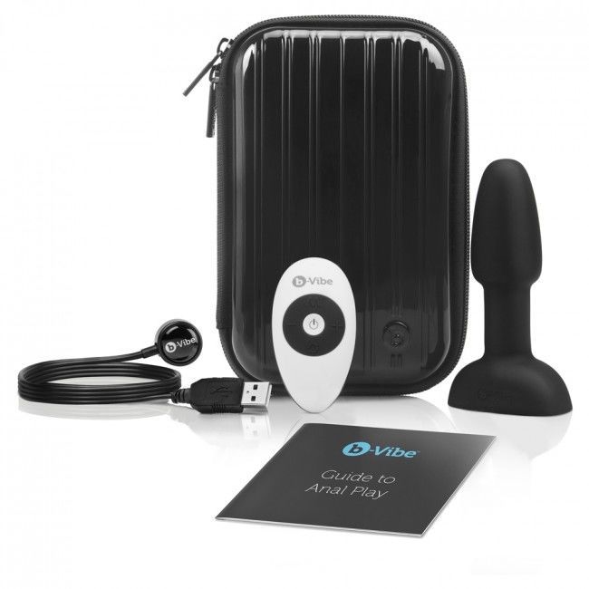 B-VIBE - PLUG ANAL COM CONTROLE REMOTO RIMMING PEQUENO PRETO