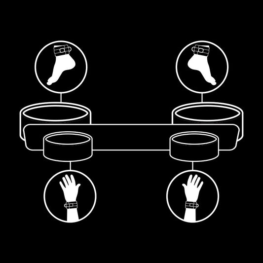 FETICHE SUBMISSIVO - BARRA DE ESPÁTULA BONDAGE COM FORRO DE NOPRENE