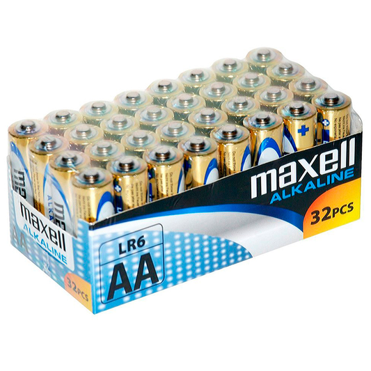 MAXELL - PILHAS ALCALINA AA LR6 PACOTE*32 UNIDADES