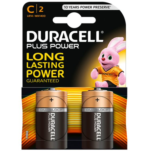 DURACELL - PLUS POWER C LR14 PILHAS 2 UNIDADES