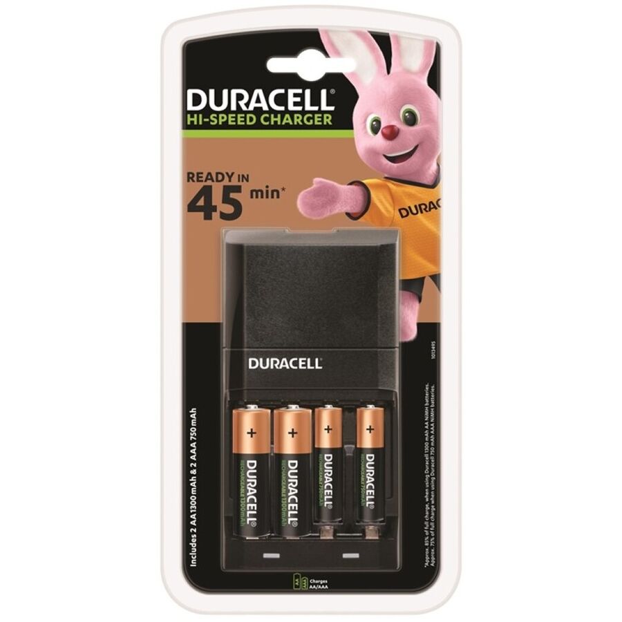 DURACELL - 45-MIN CHARGER + 2xAA 1700mAh + 2xAAA 750mAh