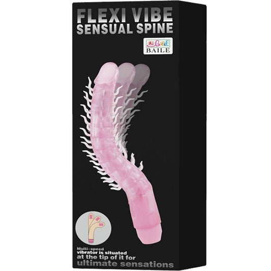 BAILE - FLEXI VIBE SENSUAL SPINE DOBRÁVEL VIBRANTE DILDO LILÁS 23,5 CM