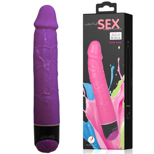 BAILE - VIBRADOR REALISTA COLORIDO LILÁS 23 CM