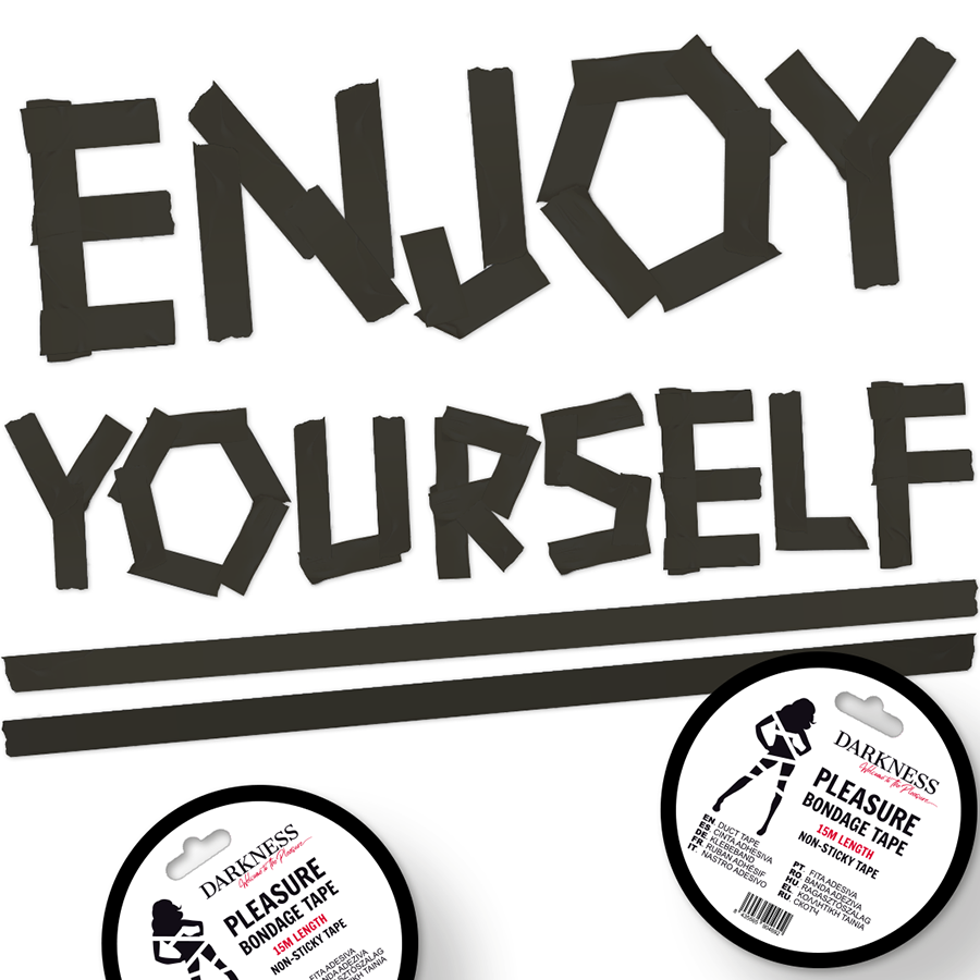 DARKNESS - 15M NON-ADHESIVE BLACK BONDAGE TAPE