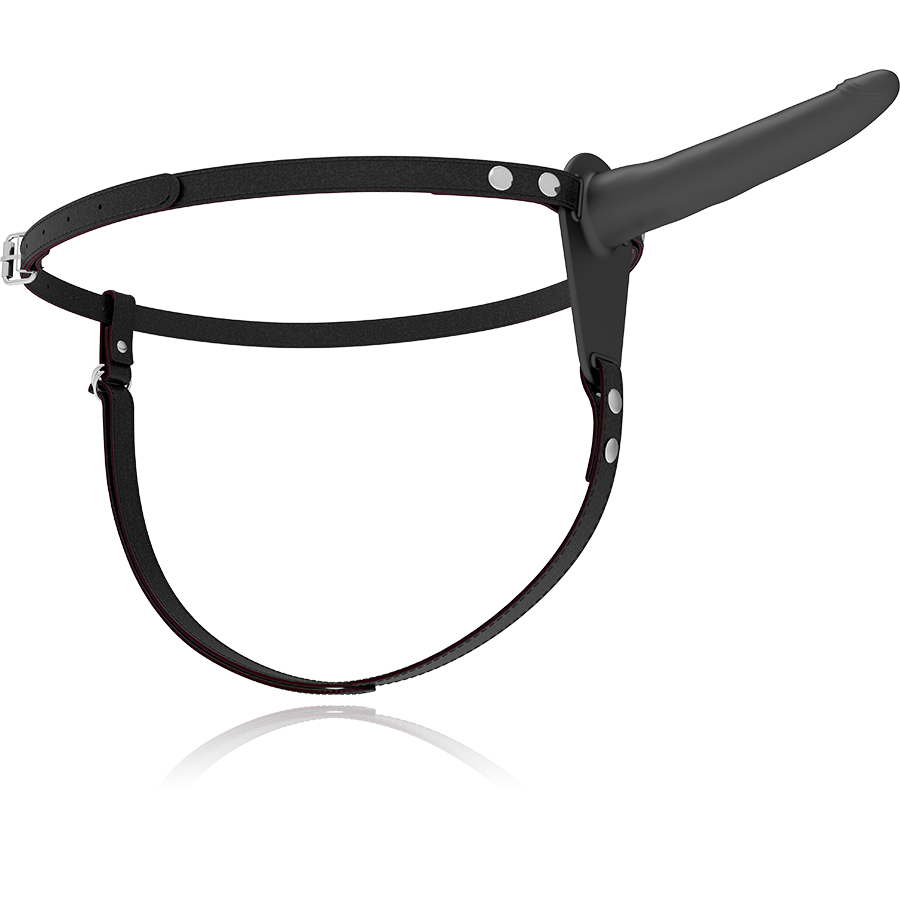 ARNÊS FETICHE SUBMISSIVO - SILICONE PRETO 15 CM