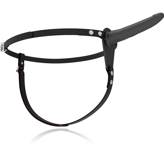 ARREIO FETICHE SUBMISSIVO - VIBRADOR SILICONE PRETO 15 CM