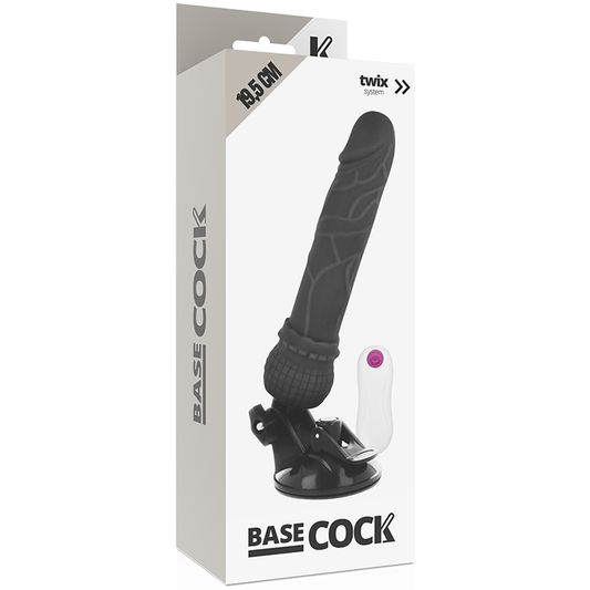 BASECOCK - VIBRADOR REALISTA NATURAL COM CONTROLE REMOTO 19,5 CM -O- 4 CM