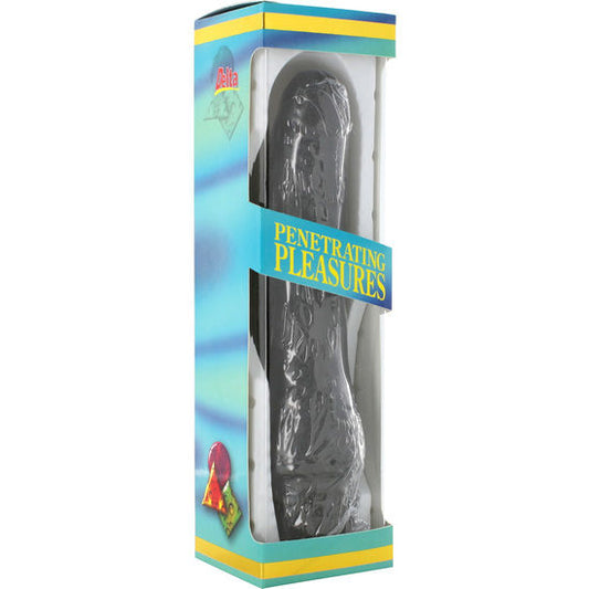 SEVEN CREATIONS - VIBRADOR DE PÊNIS EM FORMA DE P DE VINIL PRETO 20 CM