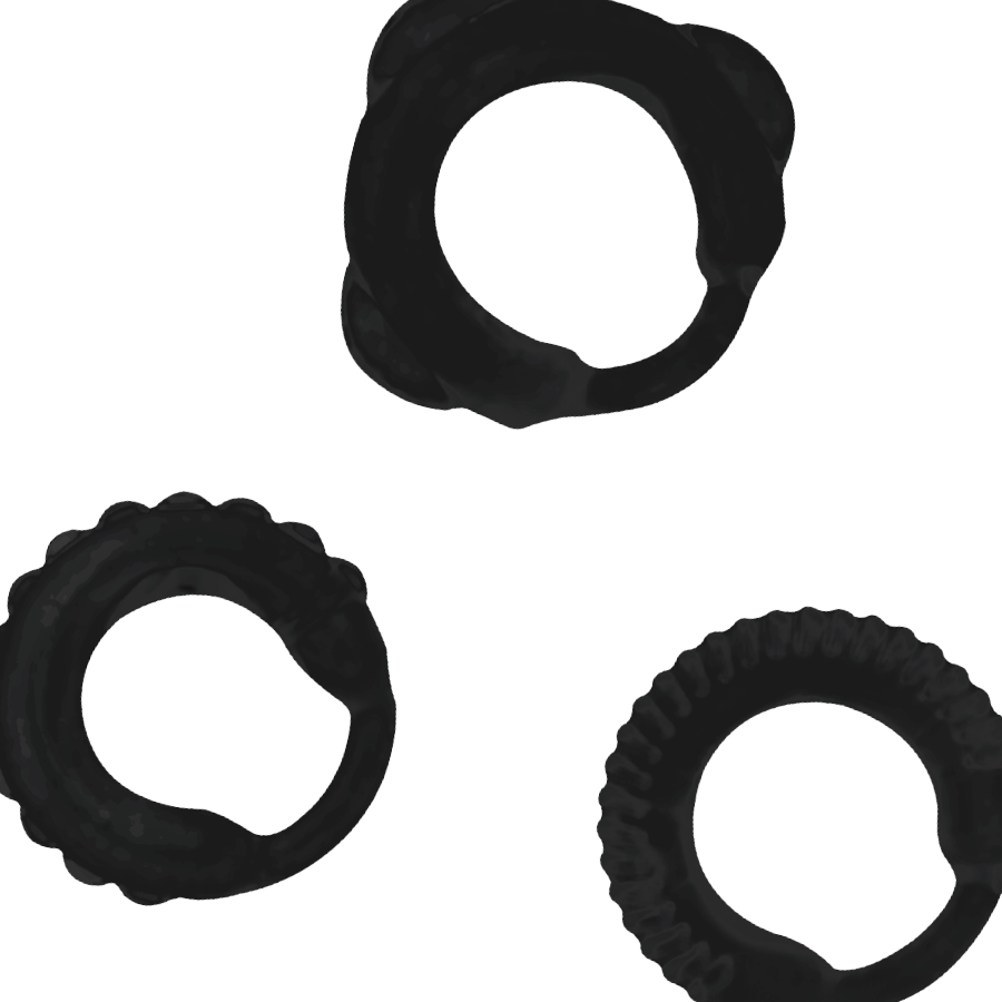 ADDICTED TOYS - CONJUNTO DE ANÉIS C PRETOS