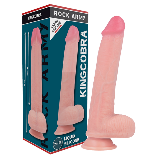 ROCKARMY - KINGCOBRA REALISTA DE SILICONE LÍQUIDO PREMIUM 24 CM -O- 4,77 CM