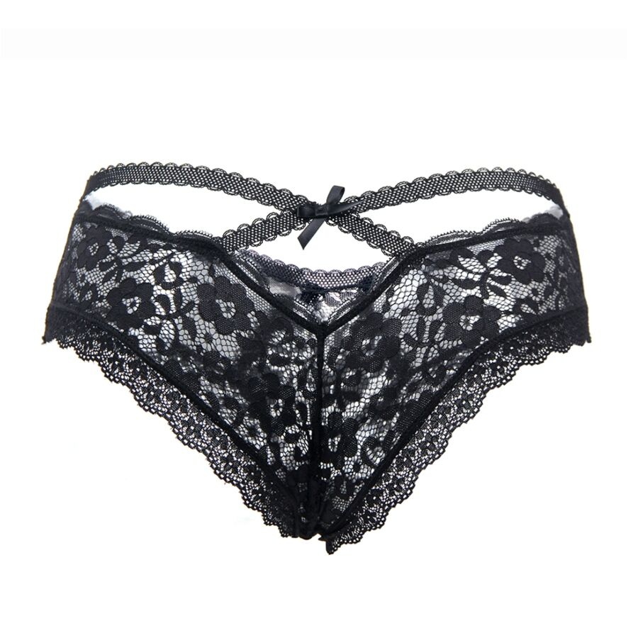 QUEEN LINGERIE - CALCINHA DE RENDA FLORAL P/M
