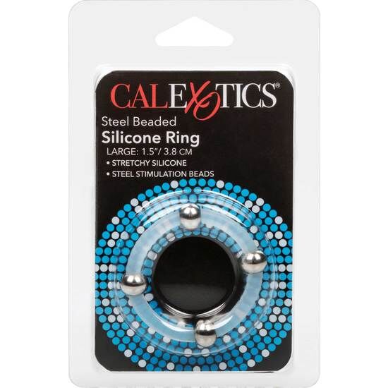 CALEXOTICS - ANEL DE SILICONE COM CONTAS AÇO L