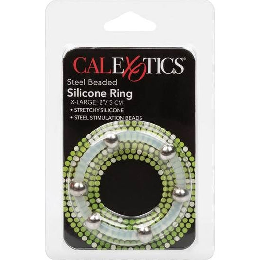 CALEXOTICS - ANEL DE SILICONE COM CONTAS DE AÇO XL