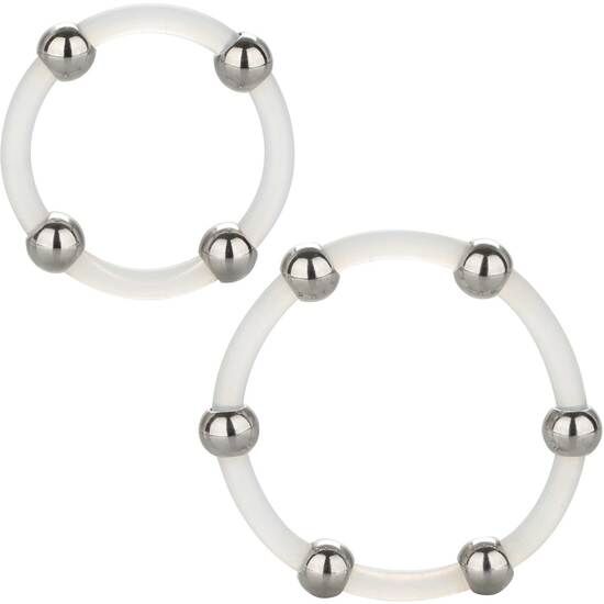 CALEXOTICS - CONJUNTO DE ANÉIS DE SILICONE COM CONTAS DE AÇO