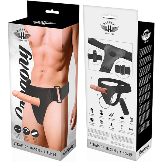 ARRUMAÇÃO DE ATRAÇÃO - RÉDEAS GREGORY HOLLOW COM VIBRADOR 16,5 CM -O- 4,3 CM