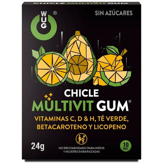 WUG GUM - MULTIVITAMINA C, H, D, BETA-CAROTENO, LICOPENO E CHÁ VERDE 10 UNIDADES