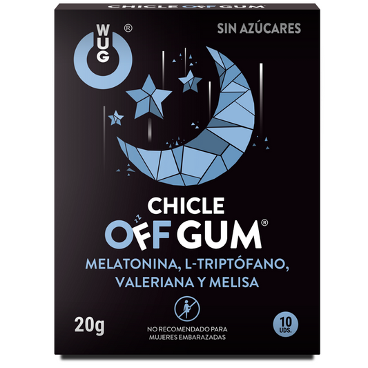 WUG GUM - OFF VALERIANA, TRIPTOFANO, ERVA-CÍLULA E MELATONINA 10 UNIDADES