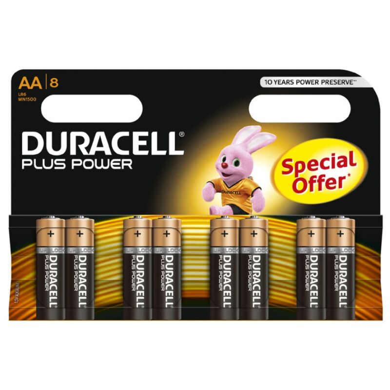 DURACELL - PILHAS PLUS POWER AA LR6 8 UNIDADES