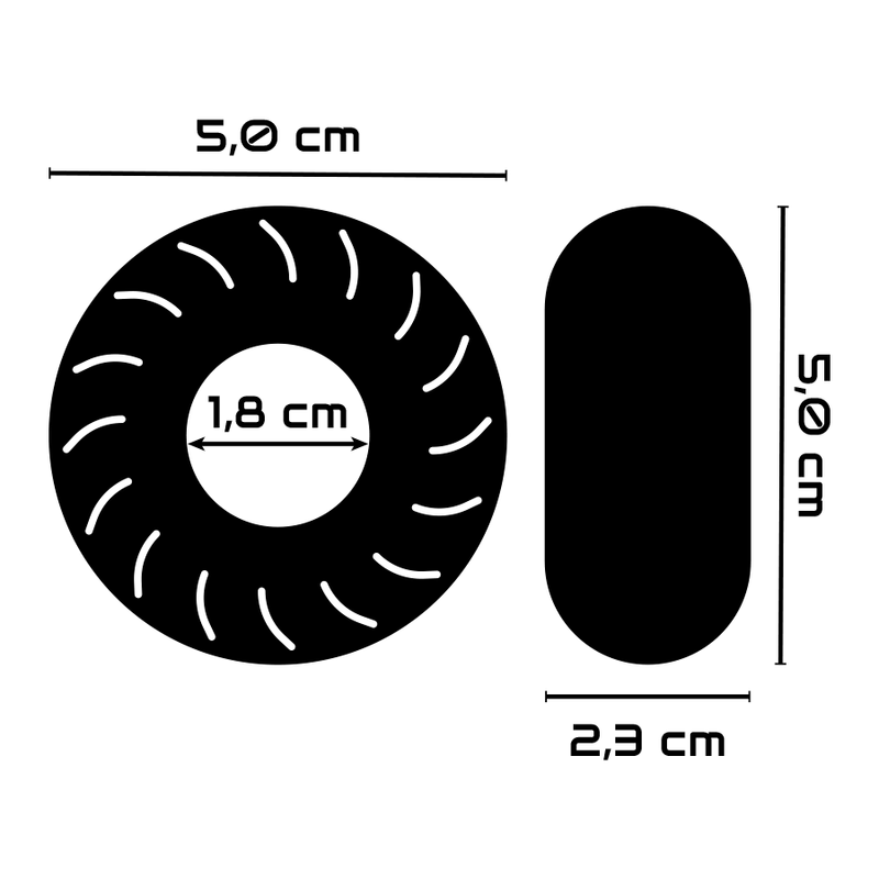 POWERING - ANEL PÊNICO SUPER FLEXÍVEL E RESISTENTE 5CM PR08 PRETO