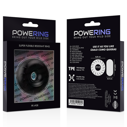 POWERING - ANEL PÊNICO SUPER FLEXÍVEL E RESISTENTE 5CM PR08 PRETO