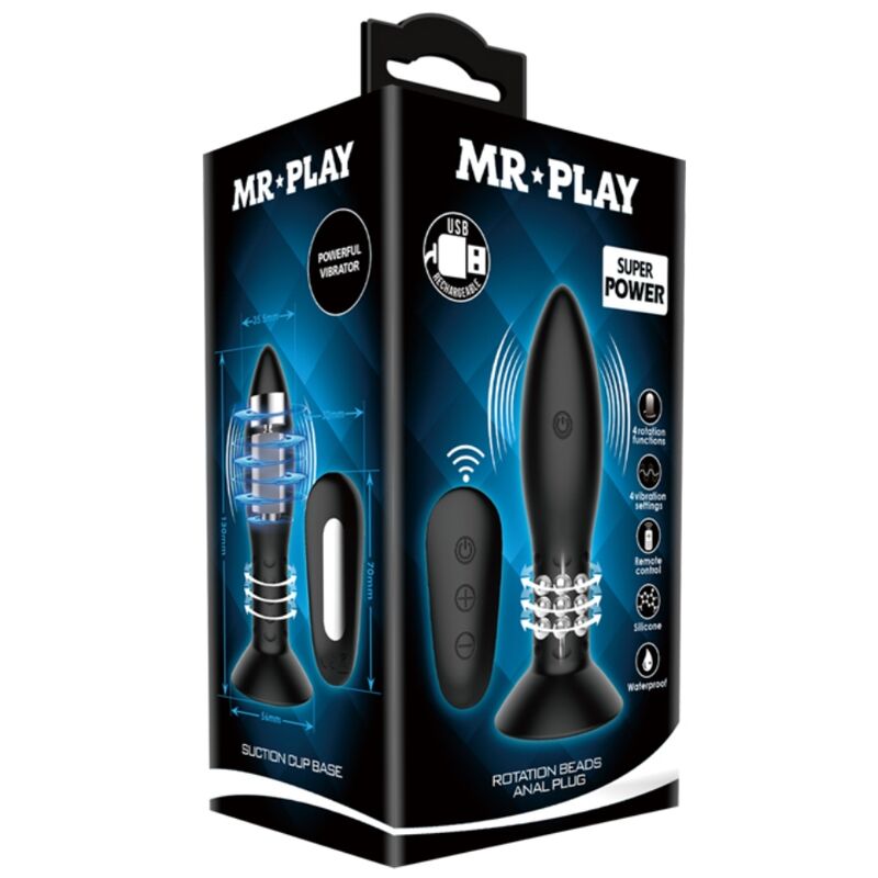 MR PLAY - PLUG COM CONTROLE REMOTO BOLINHAS GIRATÓRIAS PRETAS