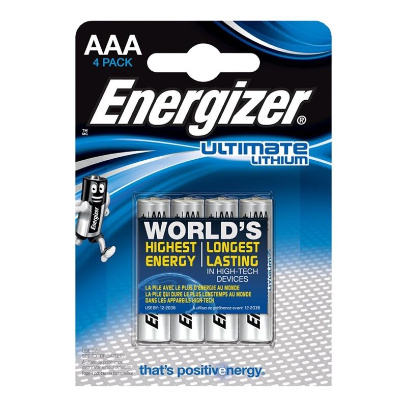 ENERGIZER - LÍTIO DEFINITIVO AAA L92 LR03 1,5V *4