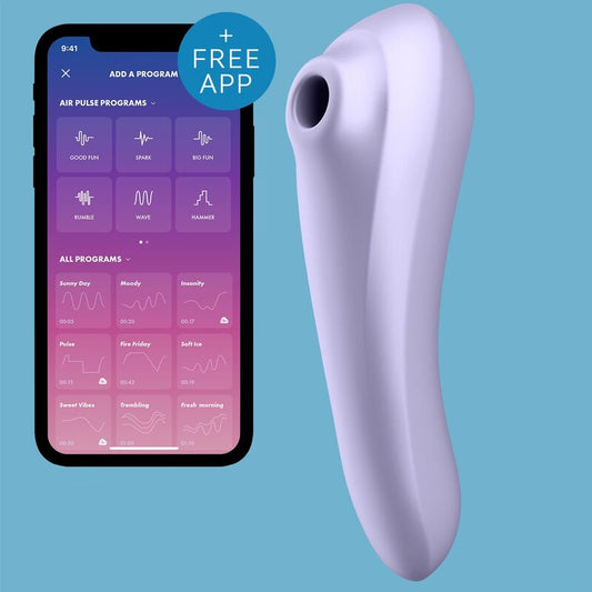 SATISFYER - VIBRADOR DUAL PLEASURE AIR PULSE ROXO