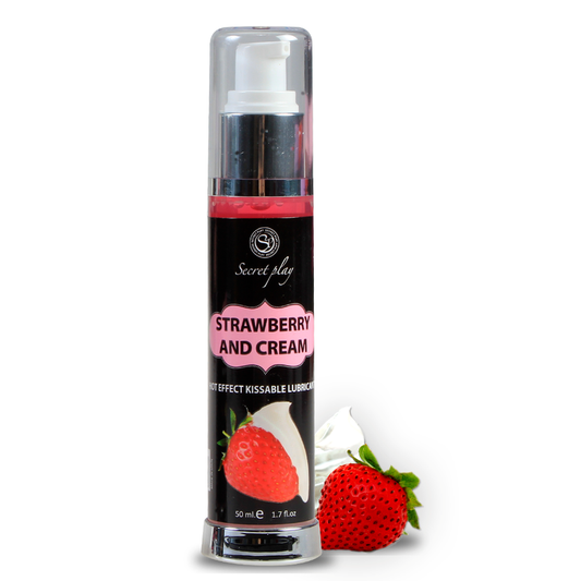 SECRETPLAY - LUBRIFICANTE 2-1 EFEITO QUENTE MORANGO E CREME 50 ML