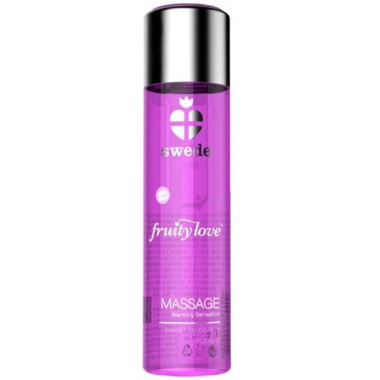 SWEDE - ÓLEO DE MASSAGEM COM EFEITO AQUECEDOR DE AMOR FRUITY LOVE, FRAMBOESA, ROSA E RUIBARBO 60 ML