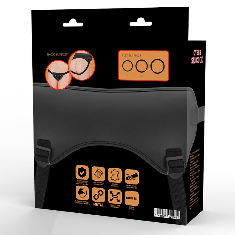 CYBER SILICOCK - STRAPS HARNESS WITH 3 FREE RINGS
