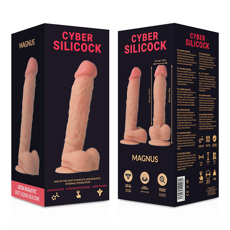 CYBER SILICOCK - Pênis de silicone líquido macio ultra-realista 20,5 cm -O- 4,1 cm
