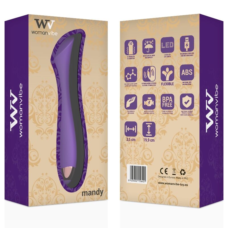 WOMANVIBE - VIBRADOR DE SILICONE RECARREGÁVEL MANDY "K" POINT