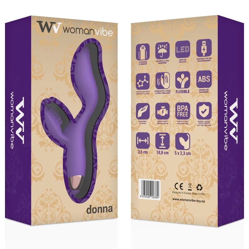 WOMANVIBE - VIBRADOR DE SILICONE RECARREGÁVEL DONNA