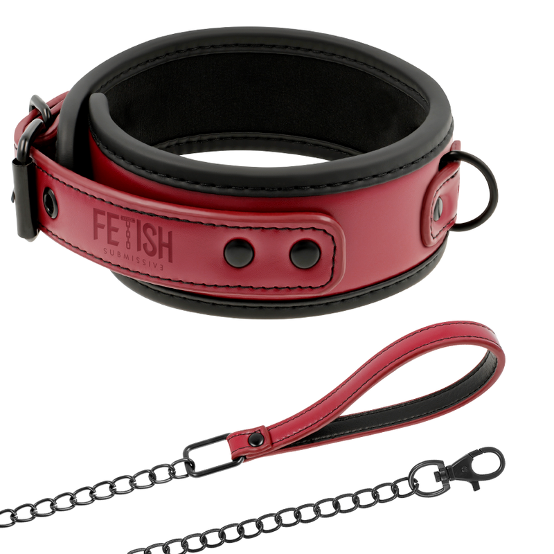 FETICHE SUBMISSIVO QUARTO ESCURO - COLEIRA DE CORRENTE COM FORRO DE NEOPRENE