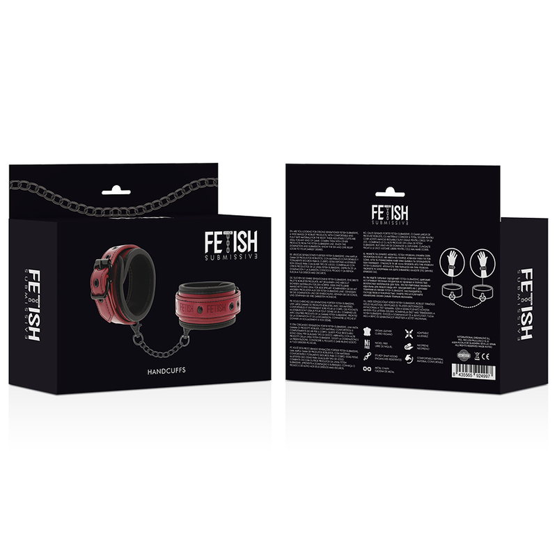 FETICHE SUBMISSIVO QUARTO ESCURO - ALGEMAS DE COURO VEGANAS COM FORRO DE NEOPRENE